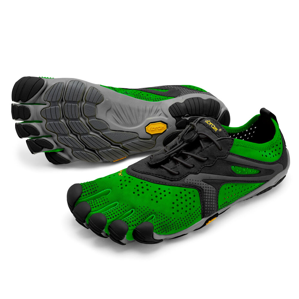 Vibram Fivefingers V-Run Erkek Koşu Ayakkabısı Yeşil/Siyah,SN0592134